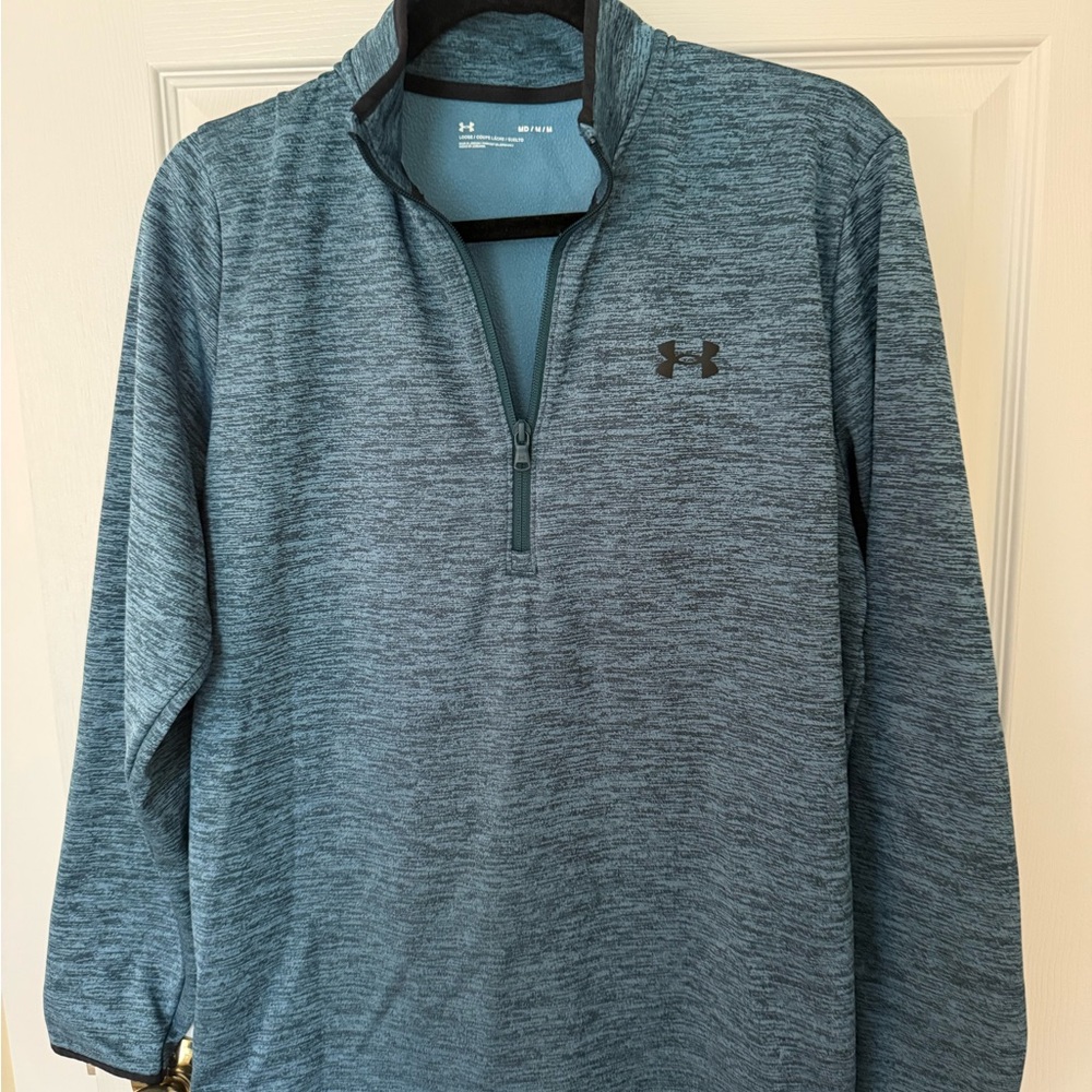 Under Armour Men's Heathered Slate Blue 1/4 Zip Performance Jacket